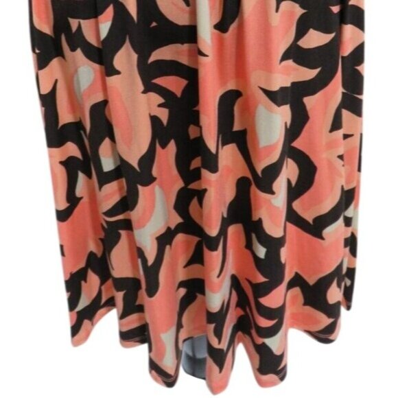 Charter Club Petite Abstract Sleeveless Belted Fit & Flare Dress Oranges Black - Picture 8 of 9